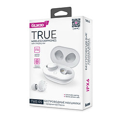 TWE-02, True Wireless, белые (39495) Наушники беспроводные OLMIO