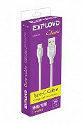 EX-K-484 USB - TYPE-C 1М Classic круглый чёрный Дата-кабель EXPLOYD