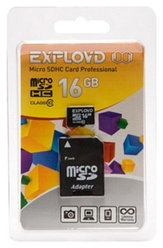 MicroSDHC 16GB Class10 + адаптер SD Карта памяти EXPLOYD