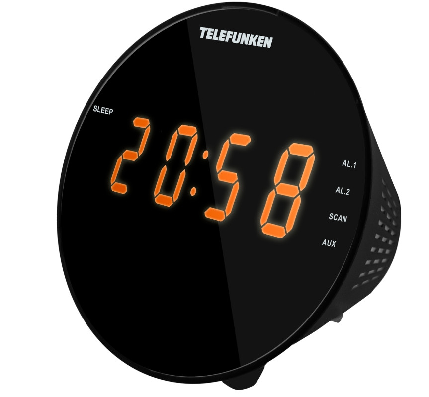 TF-1572 черный с янтарным Радиочасы TELEFUNKEN