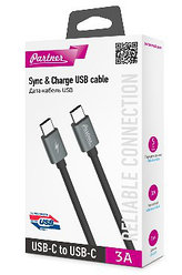 USB3.1, USB TYPE-C - USB TYPE-C, 1м, черный Кабель PARTNER