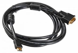 HDMI (m) - DVI-D (m), GOLD , ферритовый фильтр , 3м (hdmi-19m-dvi-d-3m) Кабель BURO