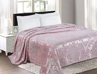 Вензель розовый, серебро Wellsoft luxe 1,5-спальное Плед ЮТА-ТЕКС