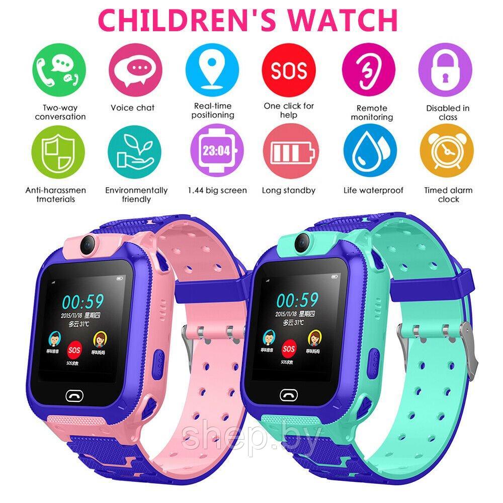 Детские Умные Часы SMART WATCH A28 с GPS ( + SIM + P67 + 400мА ) с камерой цвет : розовый, голубой - фото 5 - id-p198041915