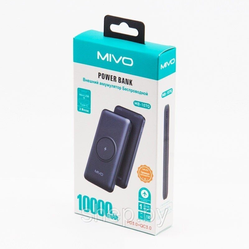 Внешний аккумулятор MIVO MB-107Q 10000mAh / 15W / PD3.0+QC3.0 / 1хUSB / Type-C - фото 4 - id-p198042654