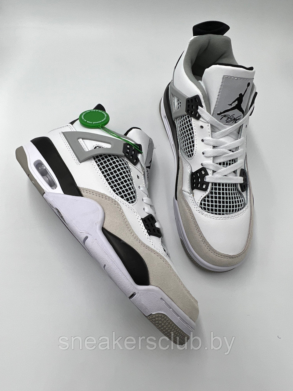 Кроссовки белые мужские Nike Jordan 4 / демисезонные / повседневные - фото 1 - id-p198043703