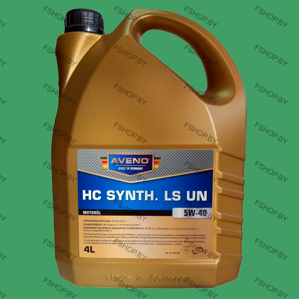 масло aveno hc synth. 5w-40 ls un 5 литров