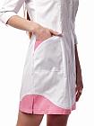 Медицинский халат,женский (цет белый,розовая отделка), фото 3