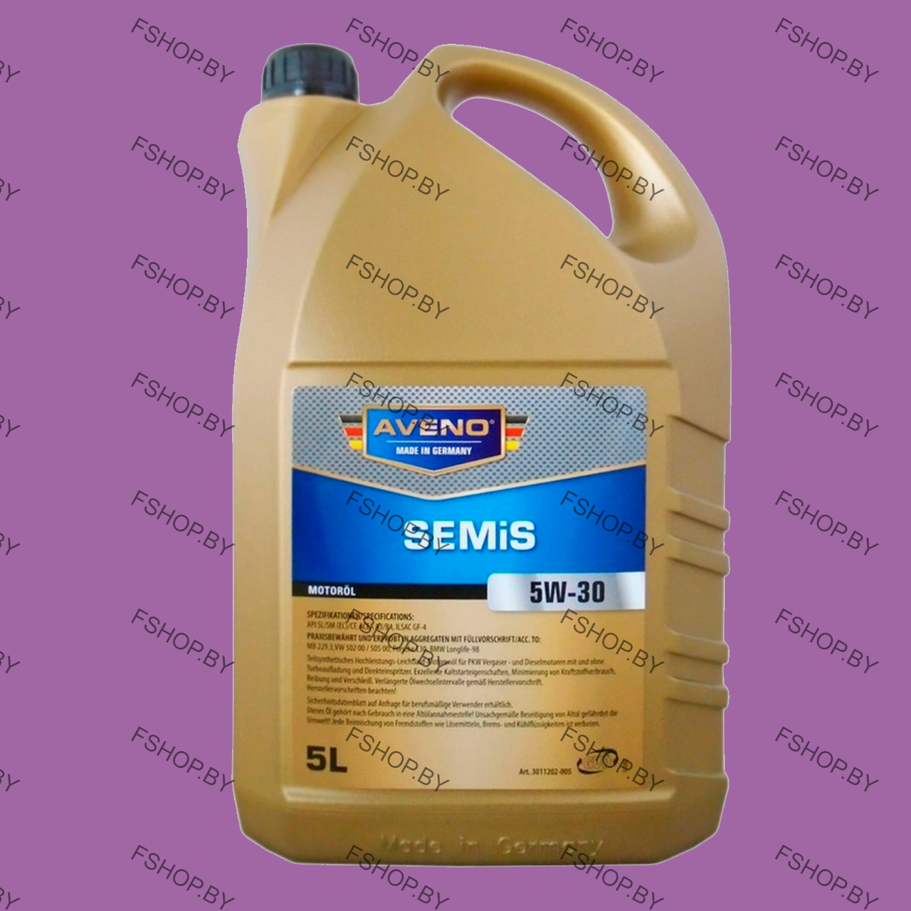 AVENO SEMiS 5W30 - 5 литров — Полусинтетическое моторное масло — Бензиновое-Дизельное