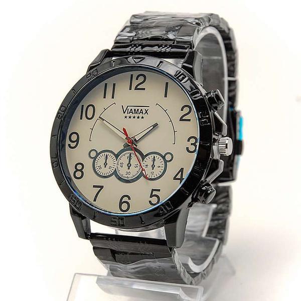 Мощные мужские часы на металлическом браслете VIAMAX 4151G - фото 2 - id-p198050722