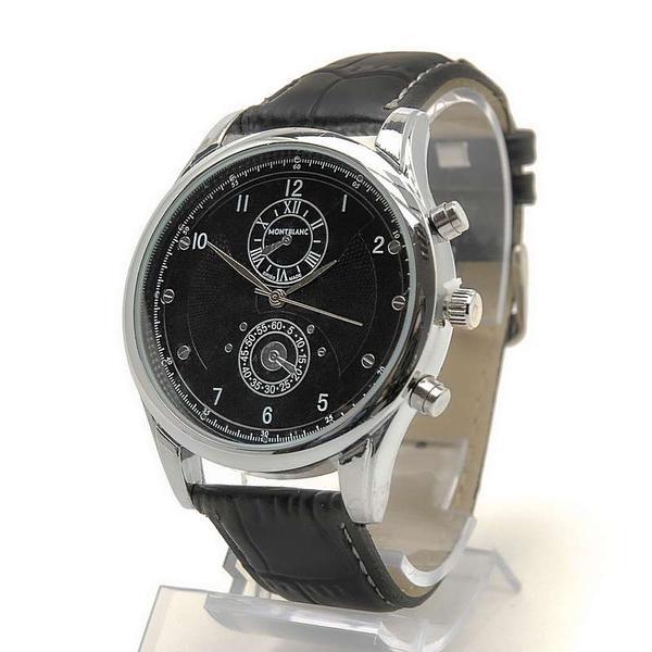 Стильные мужские часы на кожаном ремешке MONTBLANC 1171G - фото 2 - id-p198050731
