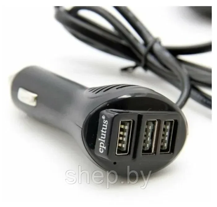Разветвитель прикуривателя EPLUTUS FC-333P (3 розетки и 3 USB) длина кабеля 80 см - фото 5 - id-p198050747