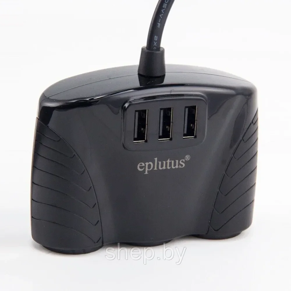 Разветвитель прикуривателя EPLUTUS FC-340 (3 розетки и 3 USB) длина кабеля 60 см - фото 2 - id-p198050748