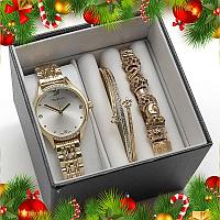 Женский подарочный набор  (часы,и 2 браслета в коробке)