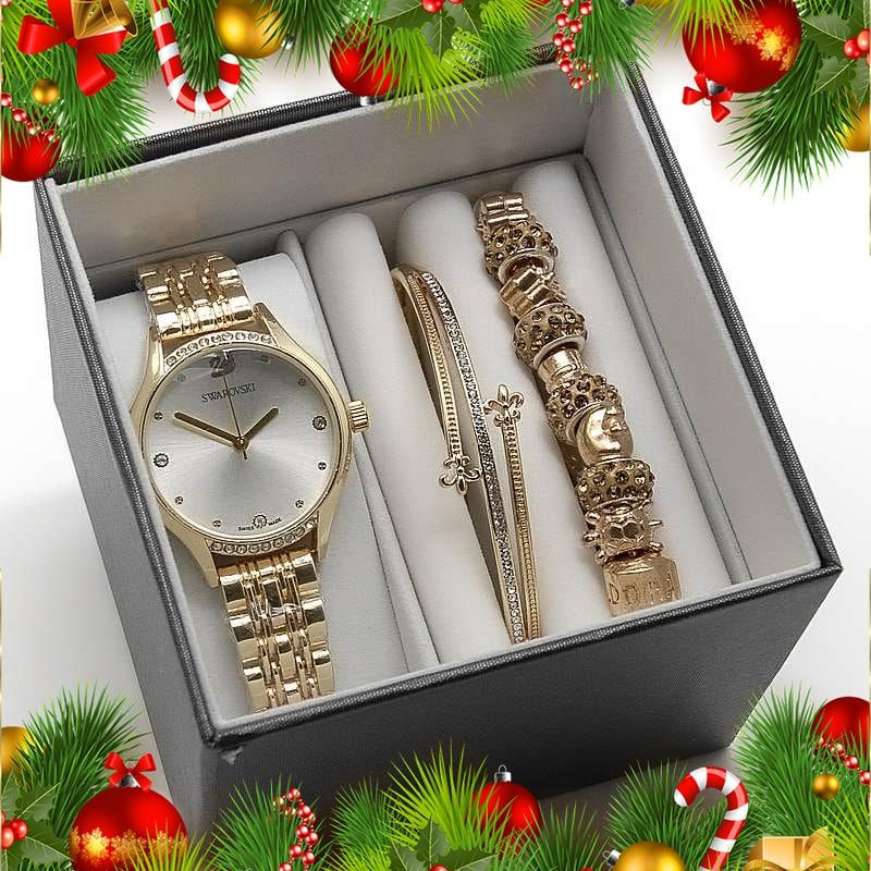 Женский подарочный набор (часы,и 2 браслета в коробке) - фото 1 - id-p198052456