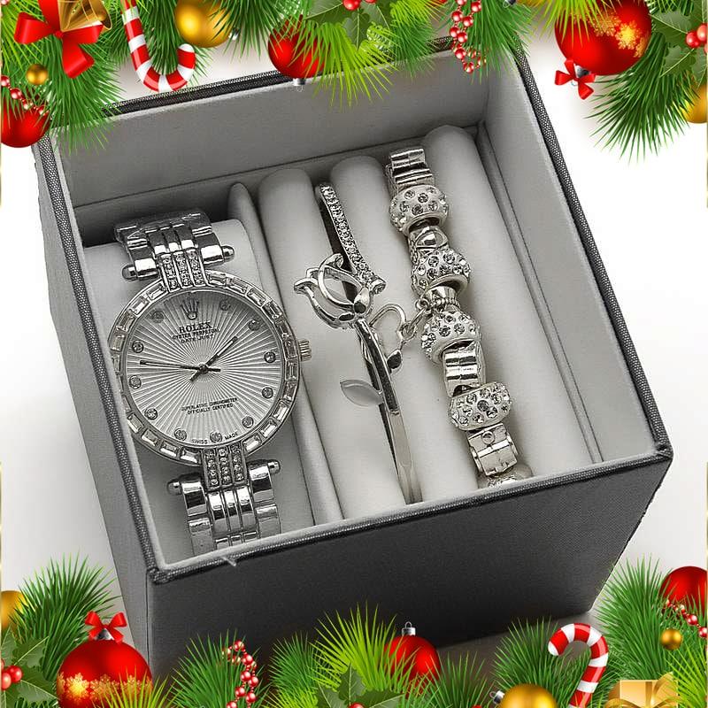 Женский подарочный набор (часы,и 2 браслета в коробке) - фото 4 - id-p198052456