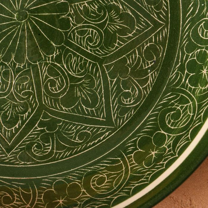 Ляган круглый Риштанская Керамика, зеленый, 25см, МИКС - фото 3 - id-p198063656