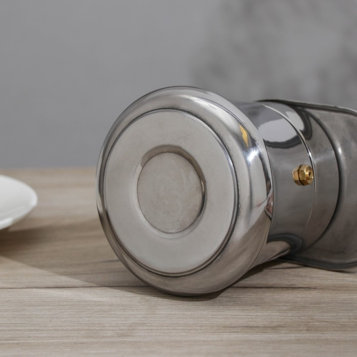 Кофеварка гейзерная Magistro Semi, на 6 чашек, 300 мл, нержавеющая сталь - фото 5 - id-p198062921