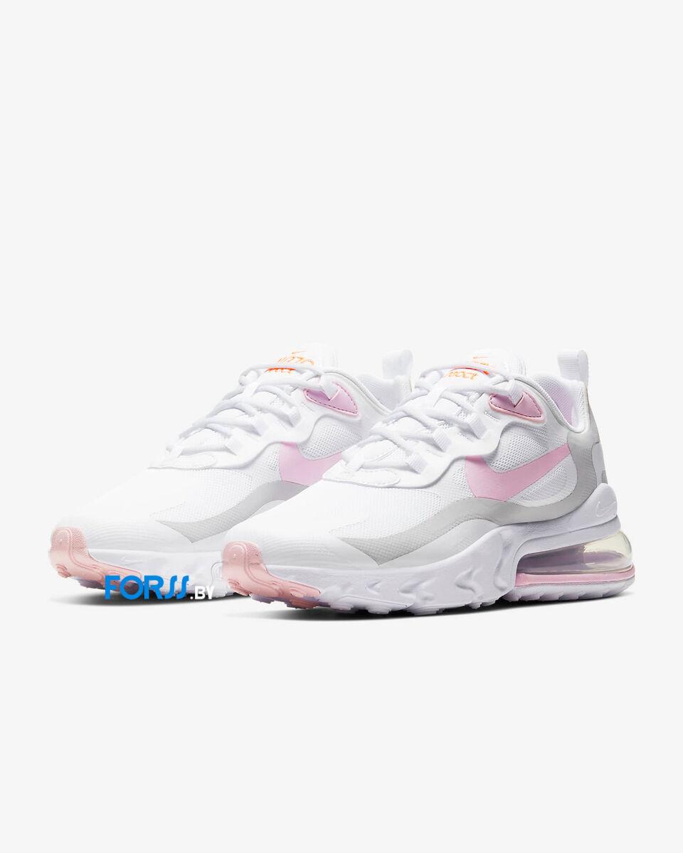 Кроссовки Nike Air Max 270 React (White-Total Orange) - фото 1 - id-p198067768