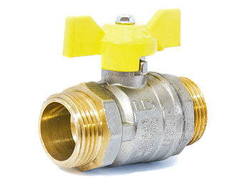 Кран шаровый 1/2" нар.-нар. бабочка (ГАЗ) PN40, LD