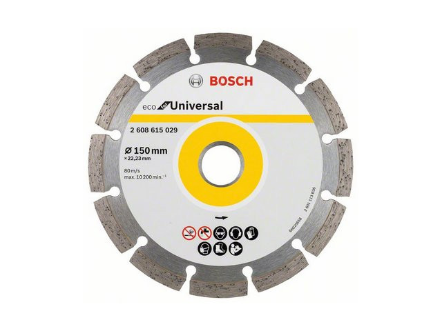 Алмазный круг 150х22 мм универс. сегмент. ECO UNIVERSAL BOSCH (сухая резка) - фото 1 - id-p198070344