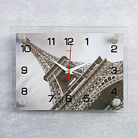 Часы-картина настенные, серия: Город, "Эйфелева башня", плавный ход, 20 х 26 см