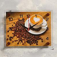 Часы-картина настенные, серия: Кухня, "Кофе", плавный ход, 20 х 26 см