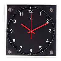 Часы-картина настенные, серия: Классика, "Чёрная классика", плавный ход, 25 х 25 см