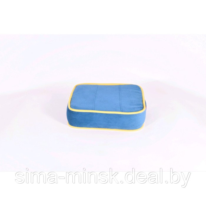 Подушка-пуф передвижной «Моби», размер 40 × 40 см, синий/жёлтый, велюр - фото 2 - id-p198078203