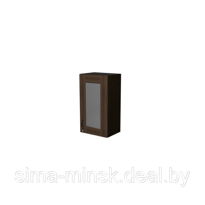 Шкаф навесной Кира 400х300х720 с витриной венге/Квадро шимо темный - фото 1 - id-p198076569
