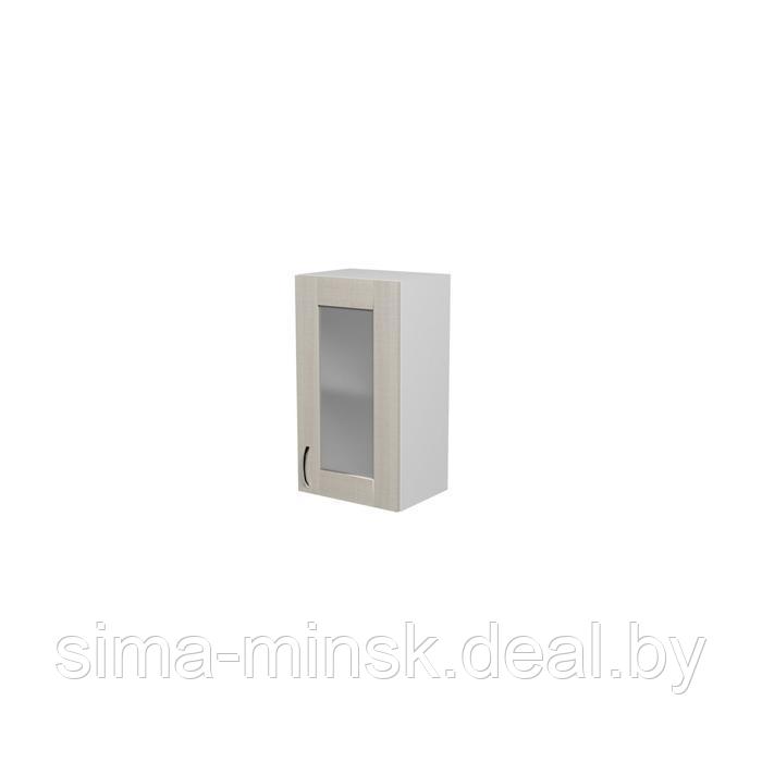 Шкаф навесной Лариса 400х300х720 с витриной белый/латте - фото 1 - id-p198076571