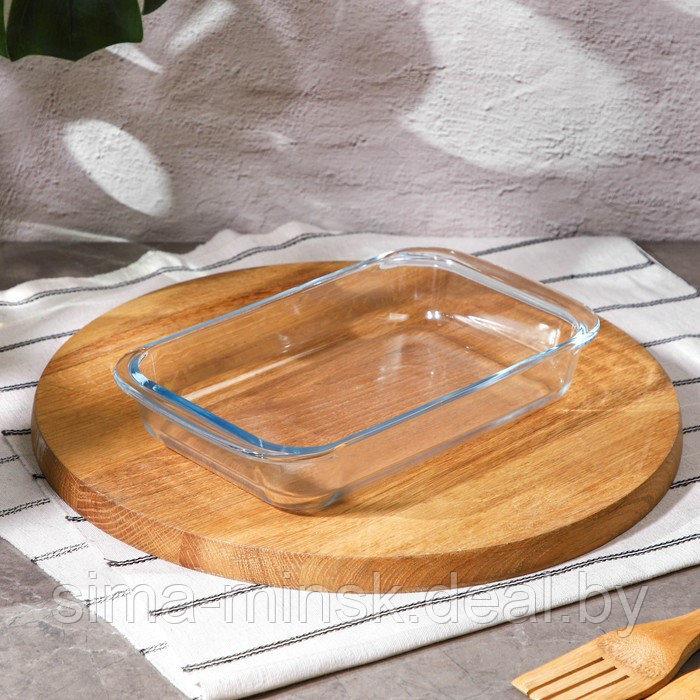 Форма для запекания и выпечки из жаропрочного стекла прямоугольная Доляна, 1 л, 25,7×14,5×4,7 см
