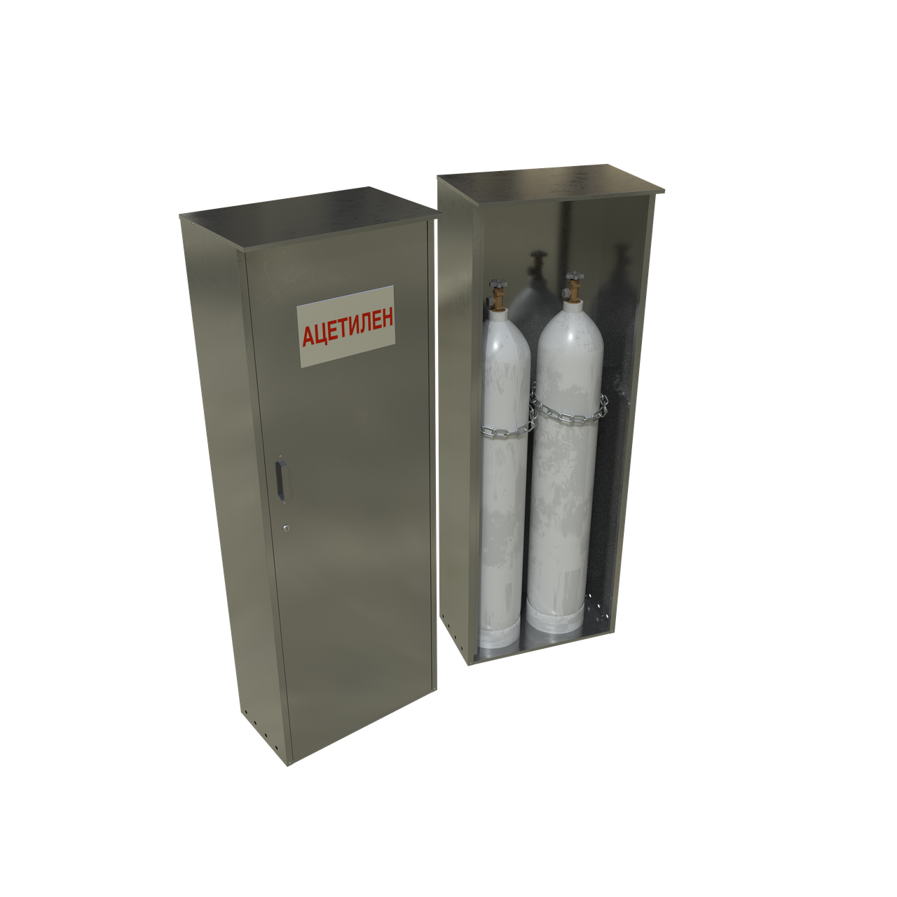 Шкаф для 2 газовых баллонов с ацетиленом 40 л. ШГБ 40-25 - фото 1 - id-p198083181