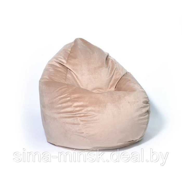 Кресло-мешок «Макси», размер 100x150 см, велюр, бежевый - фото 1 - id-p198078750