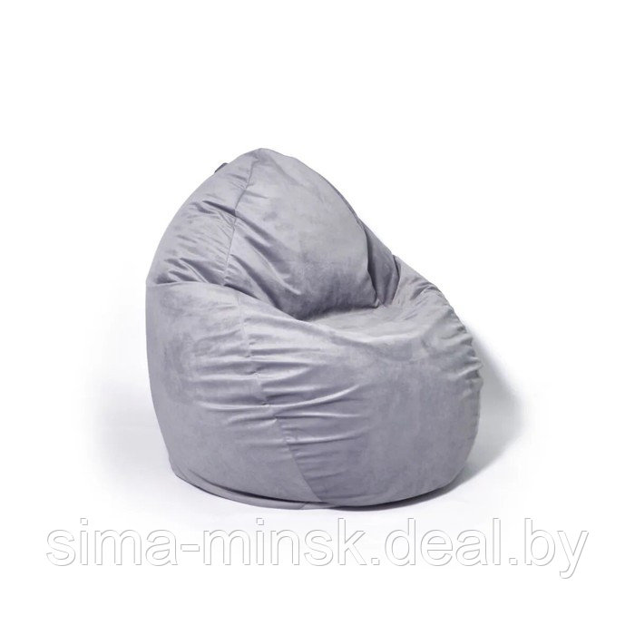 Кресло-мешок «Макси», размер 100x150 см, велюр, серый - фото 1 - id-p198078751
