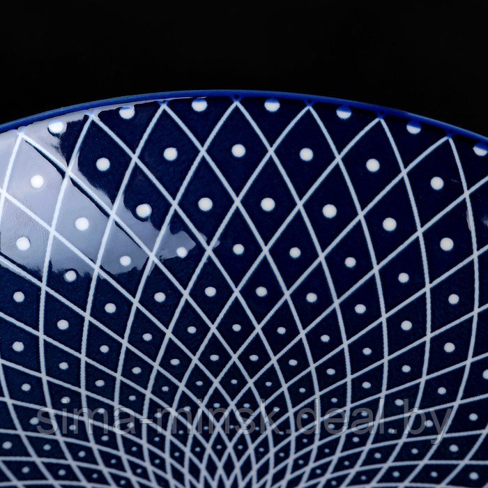 Тарелка керамическая глубокая Доляна «Бодом», d=21 см, цвет синий - фото 3 - id-p198072531