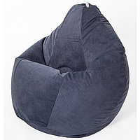 Кресло-мешок «Груша» большая, диаметр 90 см, высота 135 см, цвет черничный, велюр