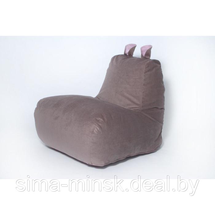 Кресло-мешок «Бегемот», размер 80x80 см, цвет кофе/розовый велюр - фото 1 - id-p198079097