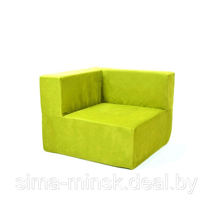 Кресло угловое - модуль «Тетрис», размер 80 х 80 см, цвет зелёный, велюр - фото 1 - id-p198079163
