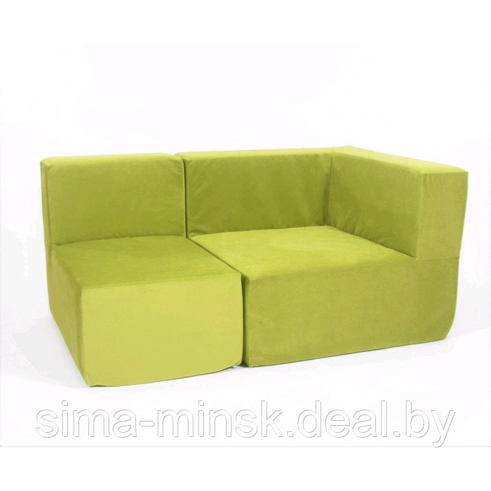 Кресло угловое - модуль «Тетрис», размер 80 х 80 см, цвет зелёный, велюр - фото 3 - id-p198079163