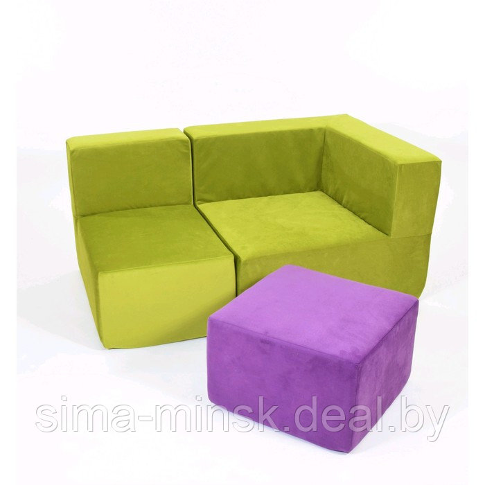 Кресло угловое - модуль «Тетрис», размер 80 х 80 см, цвет зелёный, велюр - фото 4 - id-p198079163