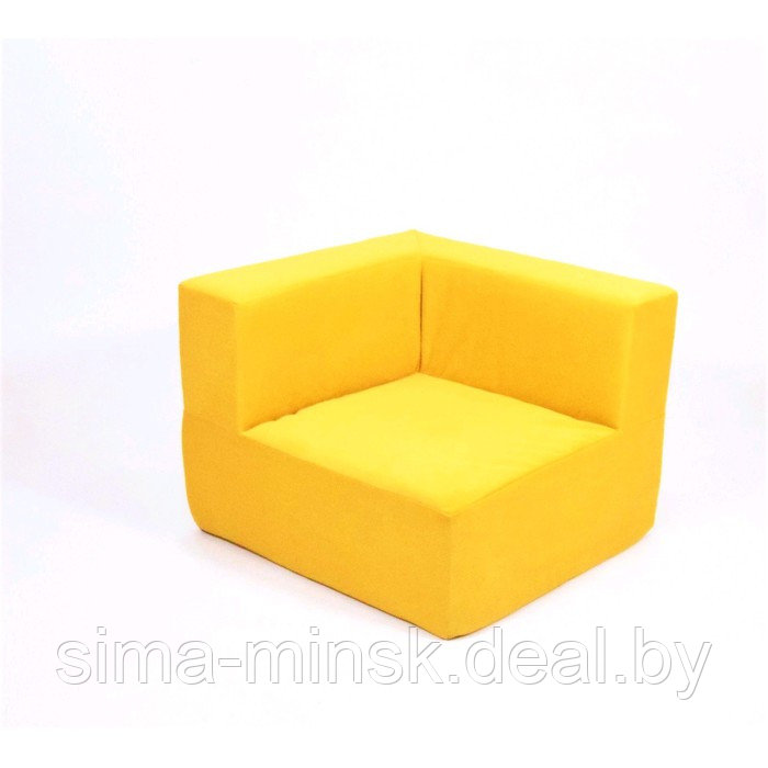 Кресло угловое - модуль «Тетрис», размер 80 х 80 см, цвет жёлтый, велюр - фото 1 - id-p198079165