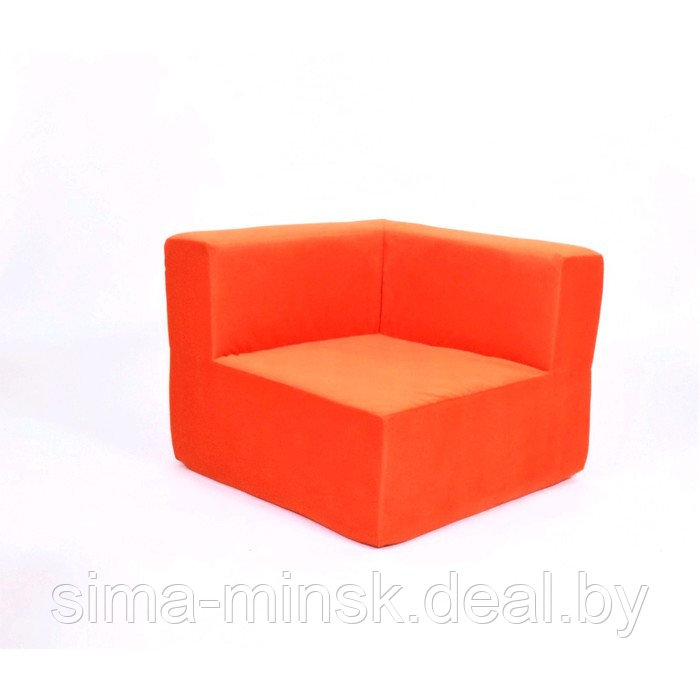 Кресло угловое - модуль «Тетрис», размер 80 х 80 см, цвет оранжевый, велюр - фото 1 - id-p198079166