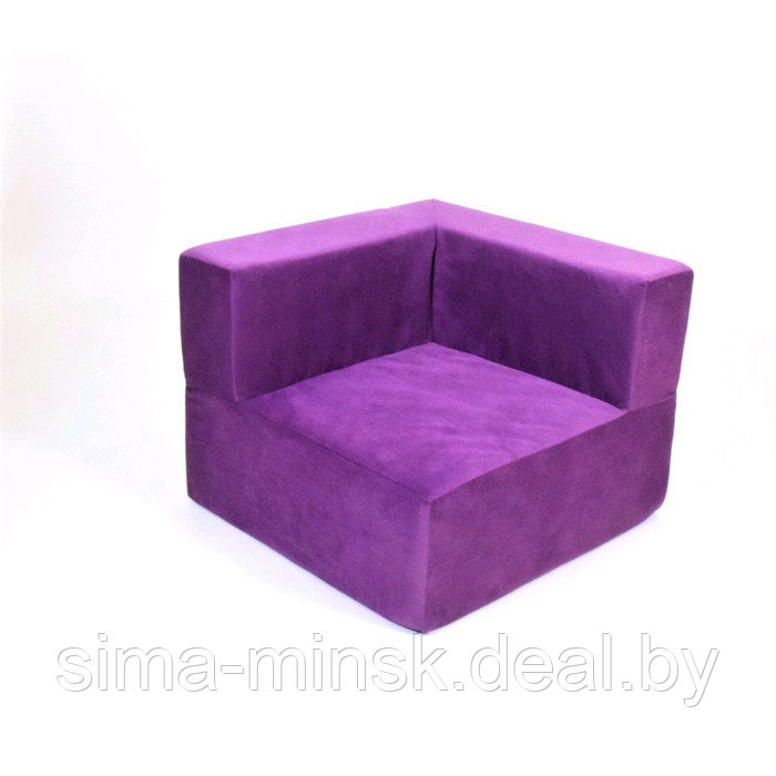 Кресло угловое - модуль «Тетрис», размер 80 х 80 см, цвет фиолетовый, велюр - фото 1 - id-p198079167