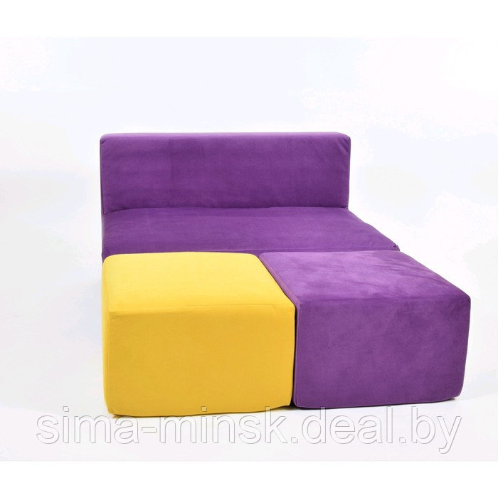 Кресло угловое - модуль «Тетрис», размер 80 х 80 см, цвет фиолетовый, велюр - фото 4 - id-p198079167