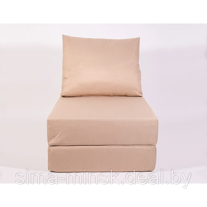 Кресло-кровать «Прайм» с матрасиком, размер 75×100 см, цвет песочный, рогожка, велюр - фото 3 - id-p198079168