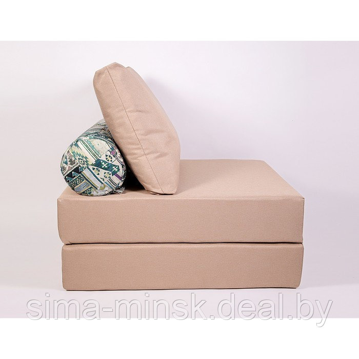 Кресло-кровать «Прайм» с матрасиком, размер 75×100 см, цвет песочный, рогожка, велюр - фото 4 - id-p198079168