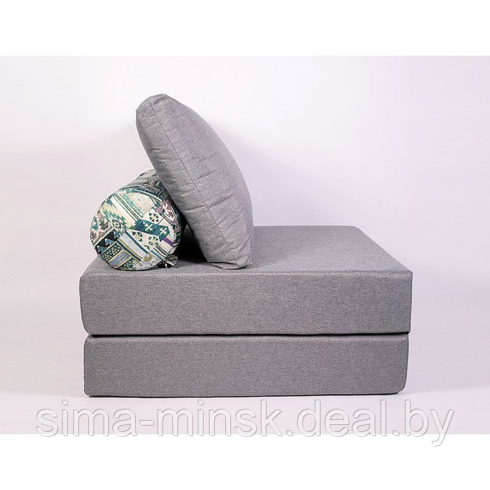 Кресло-кровать «Прайм» с матрасиком, размер 75×100 см, цвет серый, рогожка, велюр - фото 4 - id-p198079169