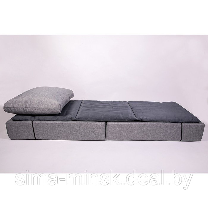 Кресло-кровать «Прайм» с матрасиком, размер 75×100 см, цвет серый, рогожка, велюр - фото 5 - id-p198079169