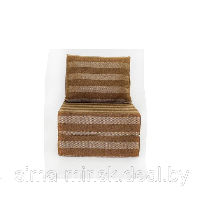 Бескаркасное кресло-кровать «Окта», размер 75x100x75 см, рогожка, коричневая полоса - фото 3 - id-p198079175
